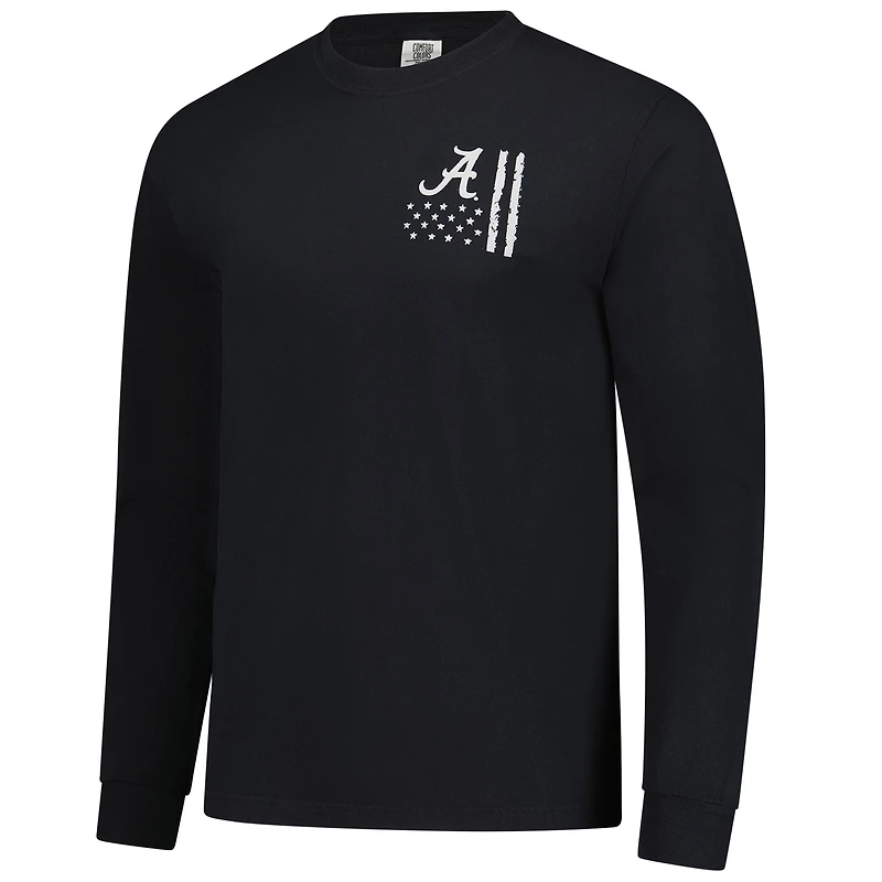 T-shirt à manches longues noir Alabama Crimson Tide OHT pour homme, motif camouflage superposé, couleurs confortables