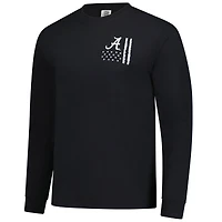 T-shirt à manches longues noir Alabama Crimson Tide OHT pour homme, motif camouflage superposé, couleurs confortables