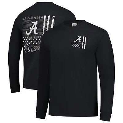 Men's  Black Alabama Crimson Tide OHT Camo Overlay Comfort Colors Long Sleeve T-Shirt