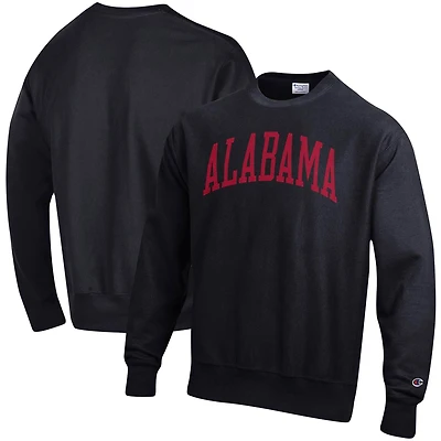 Sweat-shirt à enfiler Champion Black Alabama Crimson Tide coupe décontractée pour homme, tissage inversé Arch