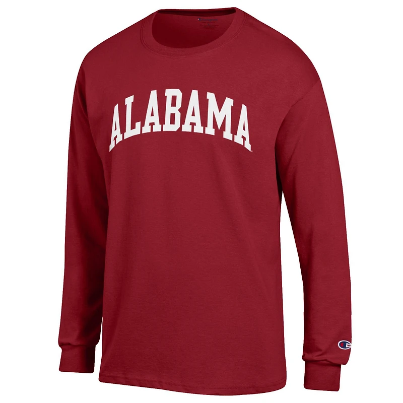 T-shirt à manches longues pour homme Champion Crimson Alabama Tide Basic Arch