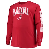 T-shirt à manches longues Champion Crimson Alabama Tide Big & Tall pour homme