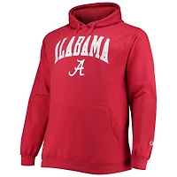 Chandail à capuchon pour hommes Champion Crimson Alabama Tide Tailles Big & Tall Arch Over Logo Powerblend