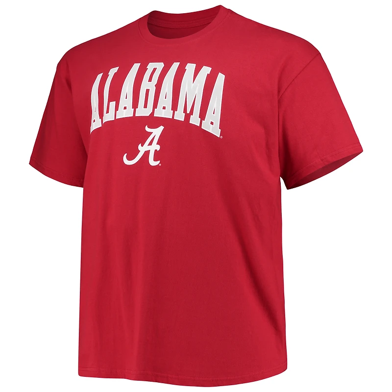 T-shirt homme Champion Crimson Alabama Tide Tailles Big & Tall Arch Over Wordmark