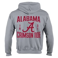 Men's Champion  Gray Alabama Crimson Tide Varsity Powerblend Full-Zip Fleece Hoodie