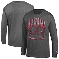 Men's Champion  Heather Charcoal Alabama Crimson Tide Bold Long-Sleeve T-Shirt