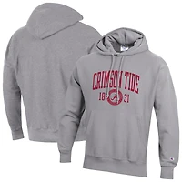 Sweat à capuche Champion Heather Gray Alabama Crimson Tide Established Reverse Weave pour homme