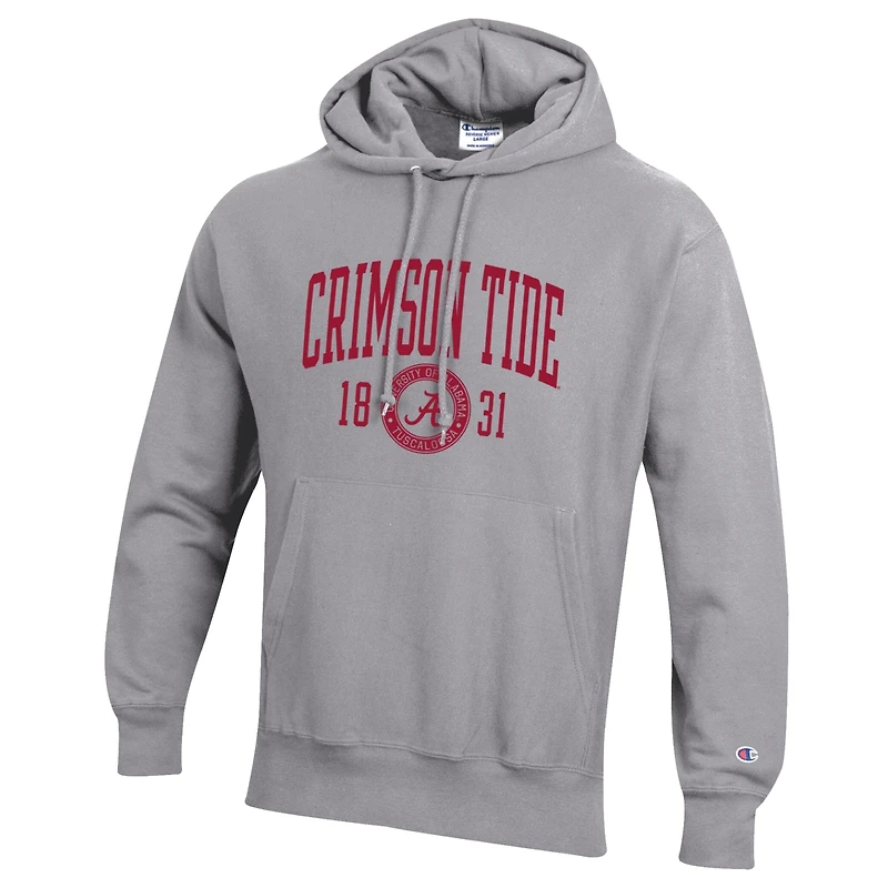 Men's Champion Heather Gray Alabama Crimson Tide Established Reverse Weave Hoodie