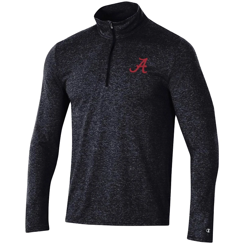 Men's Champion Heathered Black Alabama Crimson Tide Field Day Team Quarter-Zip Jacket