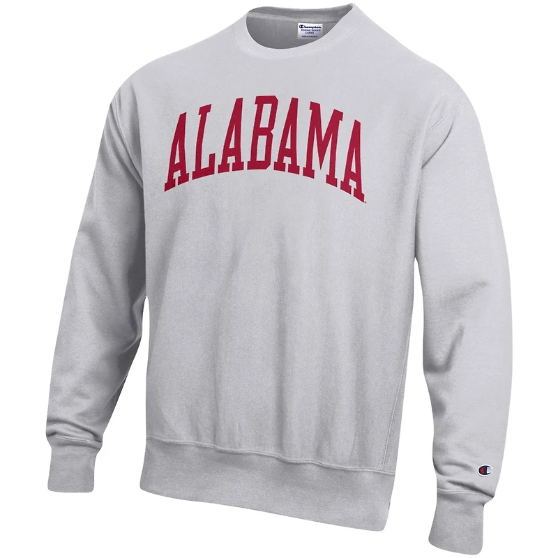 Sweat-shirt à armure inversée Champion Alabama Crimson Tide Arch gris chiné pour homme