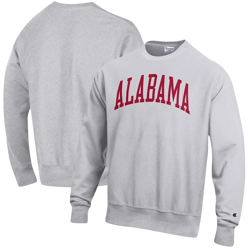 Sweat-shirt ras du cou en molleton à armure inversée Big & Tall Champion pour homme gris chiné Alabama Crimson Tide