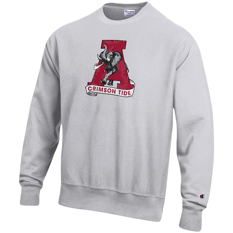 Sweat-shirt Champion à tissage inversé gris chiné Alabama Crimson Tide Vault pour homme