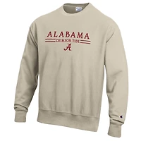 Men's Champion Oatmeal Alabama Crimson Tide Reverse Weave Crewneck Sweatshirt
