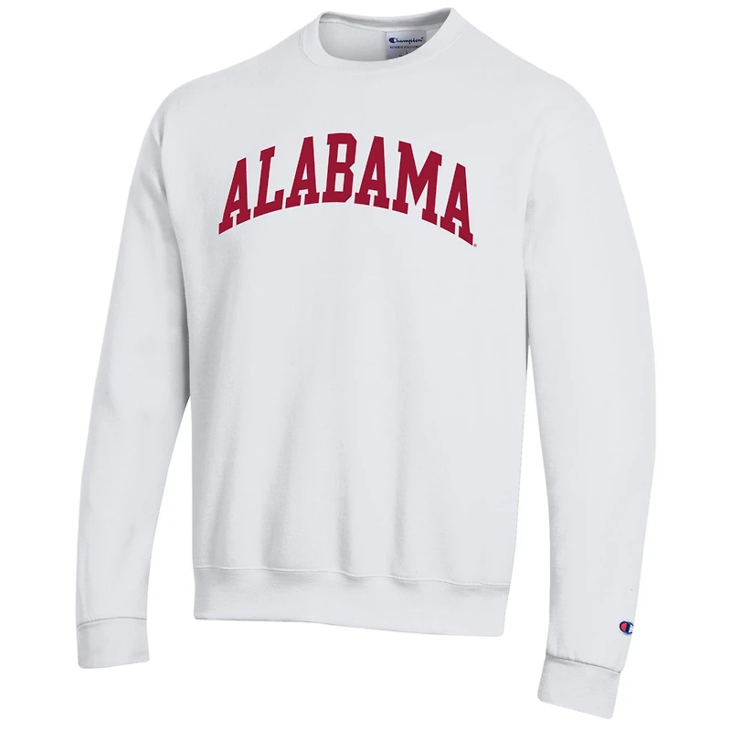 Men's Champion  White Alabama Crimson Tide Basic Arch Fleece Pullover Sweatshirt