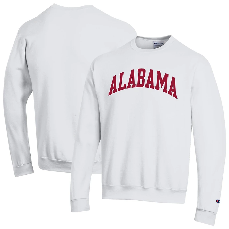Men's Champion  White Alabama Crimson Tide Basic Arch Fleece Pullover Sweatshirt