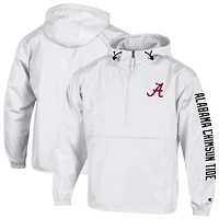 Veste à capuche demi-zip pliable Champion pour homme, blanche, Alabama Crimson Tide Cloud