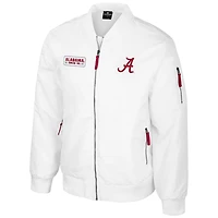 Blouson aviateur entièrement zippé Colosseum Alabama Crimson Tide White Rabbit pour homme