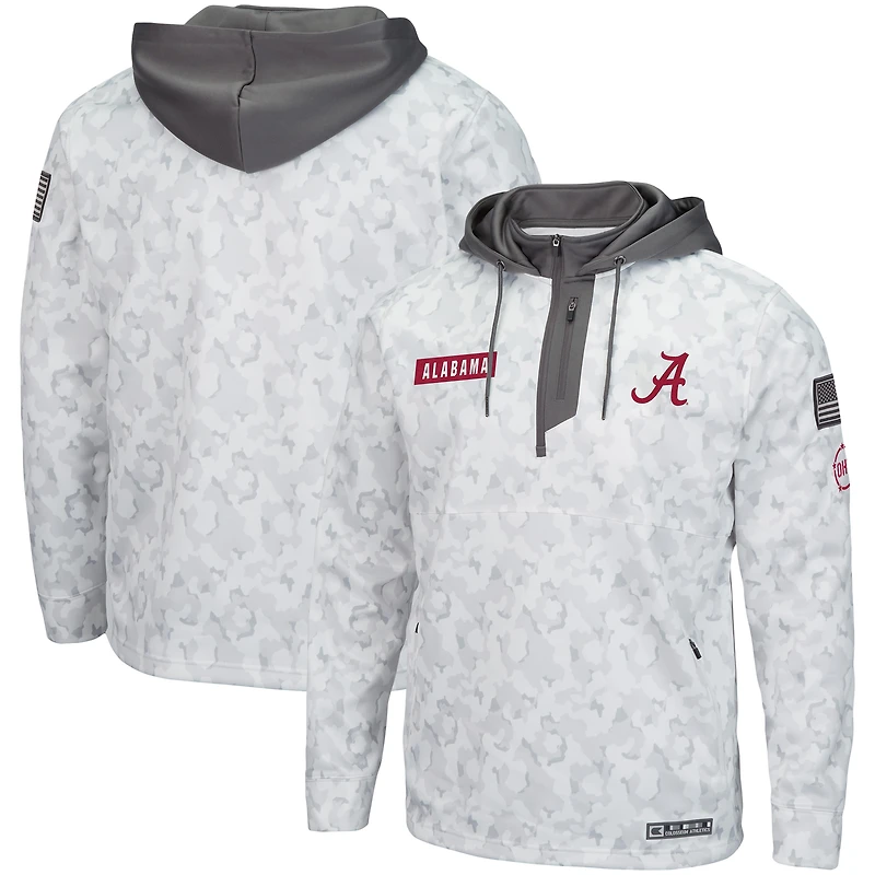Colosseum Arctic Camo Alabama Crimson Tide OHT Military Appreciation Sweat à capuche zippé pour homme