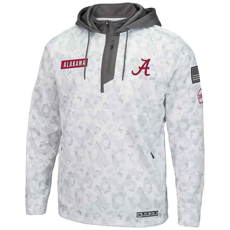 Colosseum Arctic Camo Alabama Crimson Tide OHT Military Appreciation Sweat à capuche zippé pour homme
