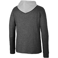 Men's Colosseum Black Alabama Crimson Tide Ballot Waffle-Knit Thermal Long Sleeve Hoodie T-Shirt