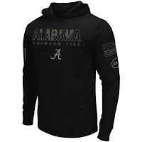 Colosseum Black Alabama Crimson Tide OHT Military Appreciation Hoodie T-shirt à manches longues pour homme