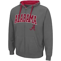 Men's Colosseum Charcoal Alabama Crimson Tide Big & Tall Full-Zip Hoodie
