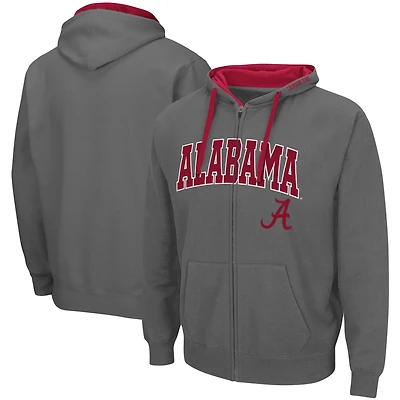 Men's Colosseum Crimson Alabama Tide Big & Tall Full-Zip Hoodie