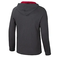 T-shirt à capuche manches longues Henley pour homme Colosseum Charcoal Alabama Crimson Tide Dujour Ralgan