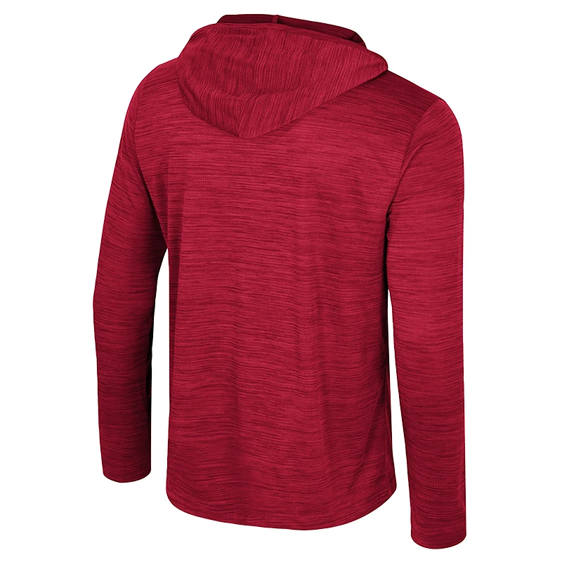 Sweat à capuche léger fermeture éclair quart de tour pour homme Colosseum Crimson Alabama Tide Always Sunny