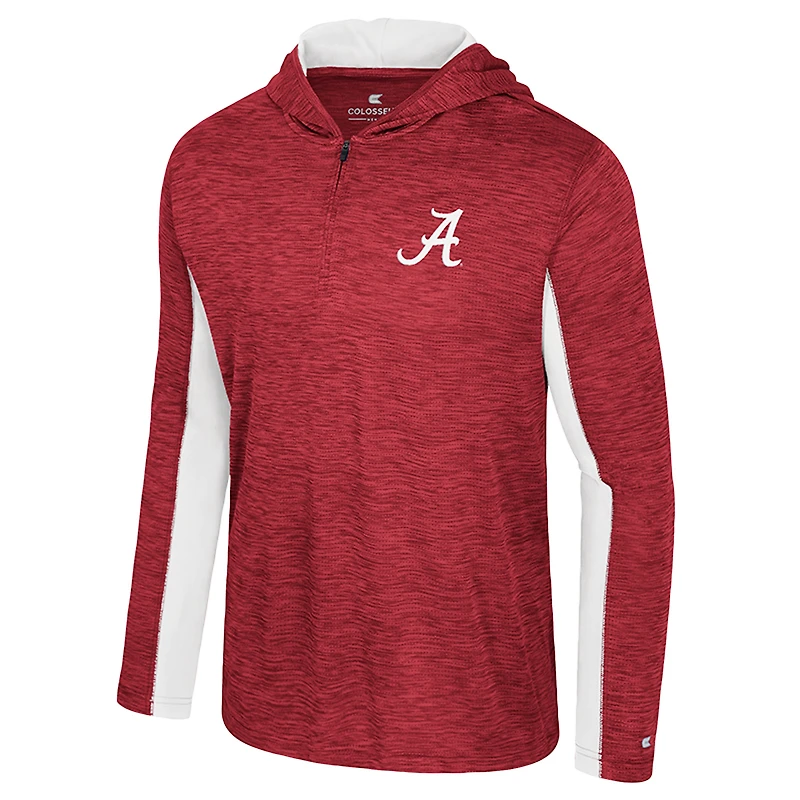 Men's Colosseum Crimson Alabama Tide Always Sunny Quarter-Zip Hoodie