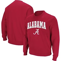 Men's Colosseum Crimson Alabama Tide Arch & Logo Crew Neck Sweatshirt