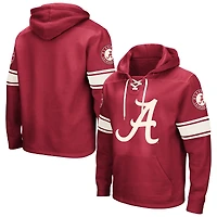 Men's Colosseum Crimson Alabama Tide Big & Tall Hockey Lace-Up Pullover Hoodie