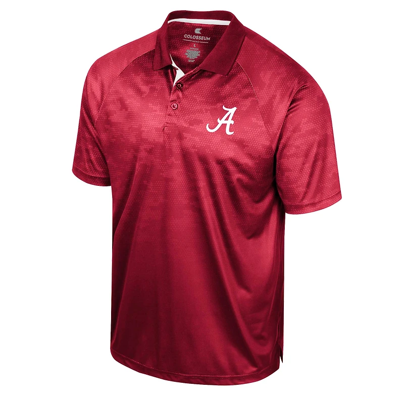 Men's Colosseum Crimson Alabama Tide Honeycomb Raglan Polo