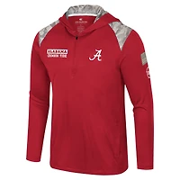 Men's Colosseum Crimson Alabama Tide OHT Military Appreciation Quarter-Zip Hoodie Jacket
