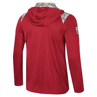 Veste à capuche fermeture éclair quart de tour pour homme Colosseum Crimson Alabama Tide OHT Military Appreciation