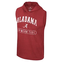 Débardeur à capuche sans manches Colosseum Crimson Alabama Tide Varsity pour hommes