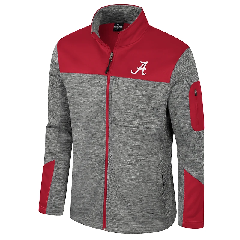 Veste zippée intégrale Alabama Crimson Tide Guard pour homme, gris/cramoisi Colosseum