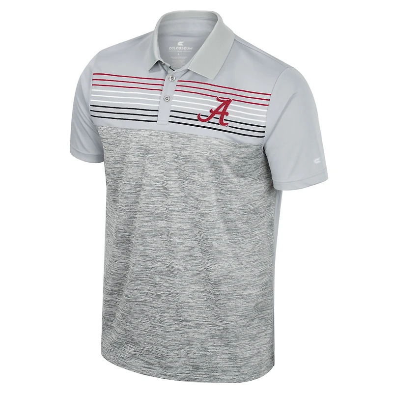 Men's Colosseum Gray Alabama Crimson Tide Cybernetic Polo