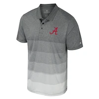 Men's Colosseum Gray Alabama Crimson Tide Striped Mesh Polo