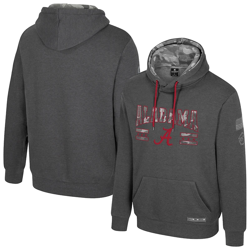 Sweat à capuche Colosseum Heather Charcoal Alabama Crimson Tide Operation Hat Trick Squad pour homme