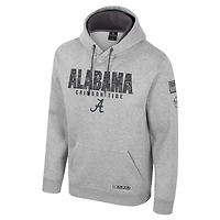 Sweat à capuche pour homme Colosseum Heather Grey Alabama Crimson Tide Oorah OHT Military Appreciation