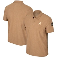 Men's Colosseum Khaki Alabama Crimson Tide OHT Military Appreciation Cloud Jersey Desert Polo