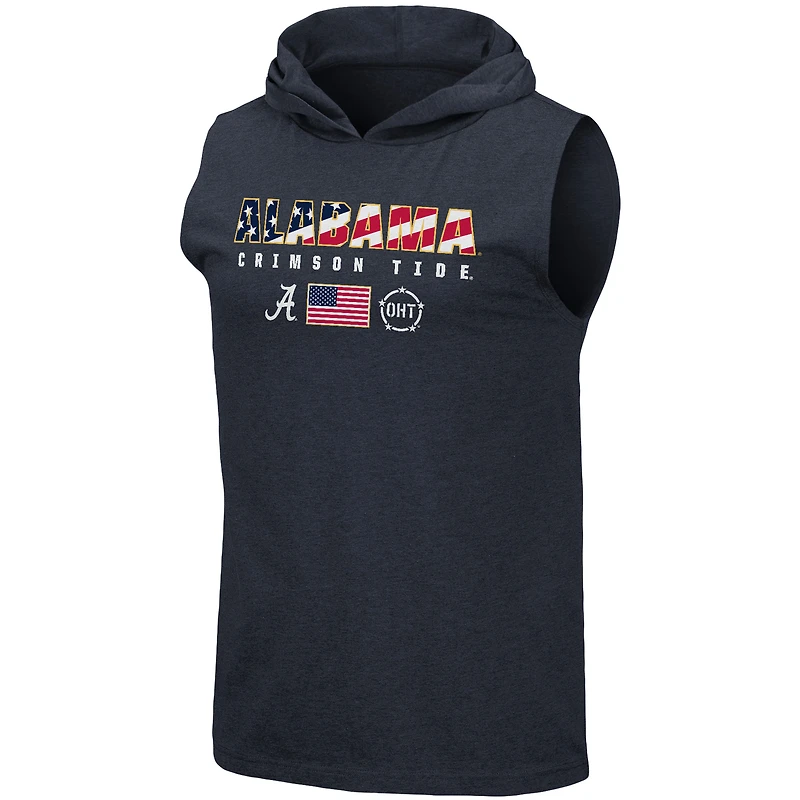 Colosseum Navy Alabama Crimson Tide OHT Military Appreciation Americana Hoodie T-shirt sans manches pour homme