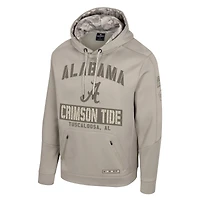 Men's Colosseum Oatmeal Alabama Crimson Tide Big & Tall Operation Hat Trick Battalion Hoodie Sweatshirt