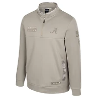 Men's Colosseum Oatmeal Alabama Crimson Tide Operation Hat Trick Battalion Quarter-Zip Pullover