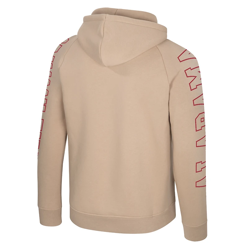 Men's Colosseum Tan Alabama Crimson Tide Big Break Raglan Hoodie