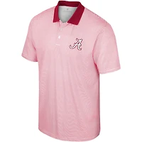Polo à rayures imprimé Colosseum blanc/cramoisi Alabama Crimson Tide pour hommes