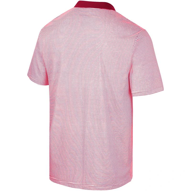 Polo à rayures imprimé Colosseum blanc/cramoisi Alabama Crimson Tide pour hommes