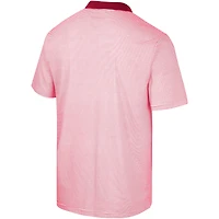 Polo à rayures imprimé Colosseum blanc/cramoisi Alabama Crimson Tide pour hommes