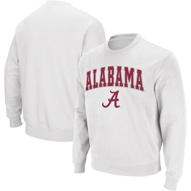 Colosseum White Alabama Crimson Tide Arch & Logo Crew Neck Sweat-shirt pour homme